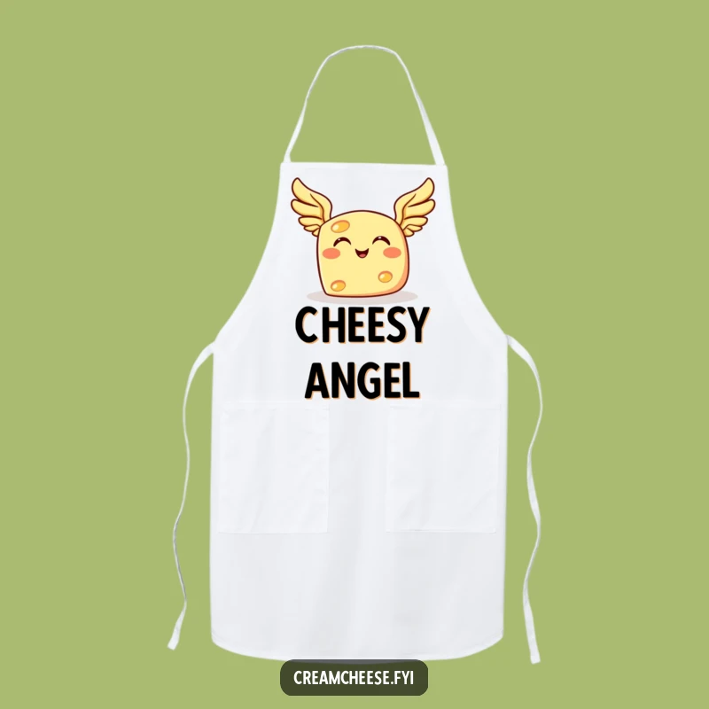 Funny Flying Cheese Apron: Grinning Winged Kitchen Adventure