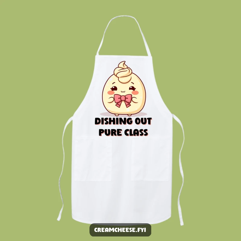 Funny Cream Cheese Bow Apron: Cook with Charm and Gracious Spreads