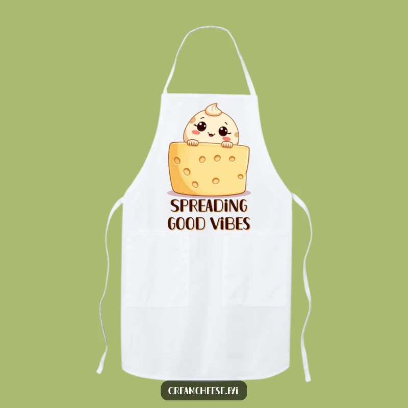 Funny Cream Cheese Apron: Curious Chef Character, Protects Clothes, Hilarious Kitchen Gift