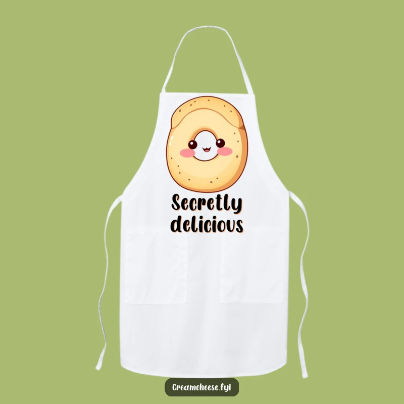 Funny Cream Cheese Chef Apron: Shy Wedge & Bagel, Hilarious Funny Breakfast Gift!