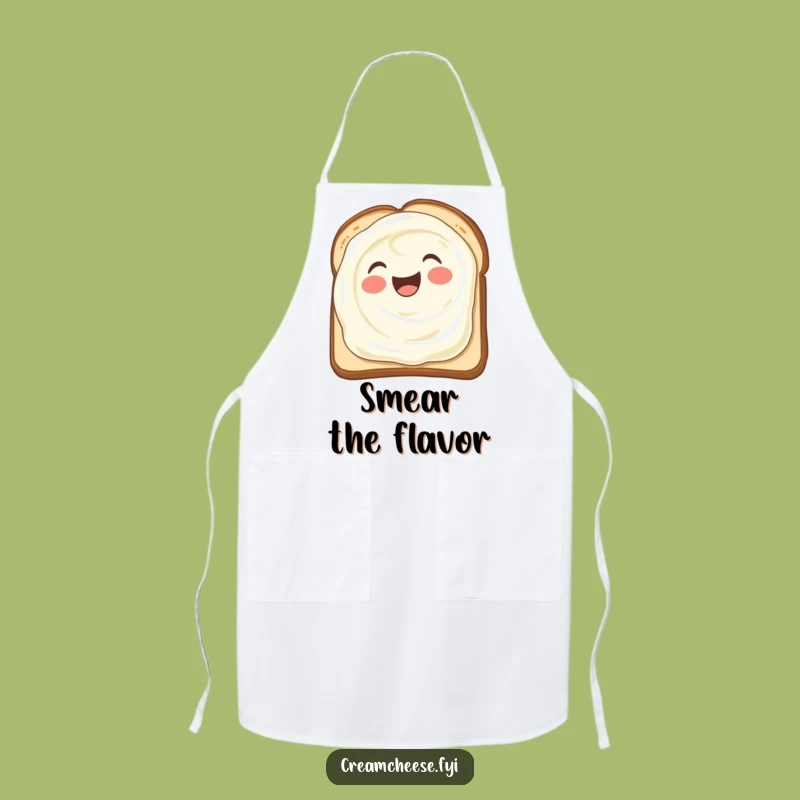 Funny Cream Cheese Smear Apron: Joyful Toast Spread, Chef's Hilarious Kitchen Companion Gift