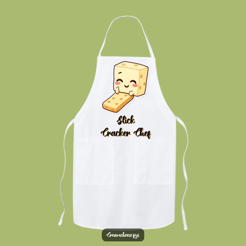 Funny Cream Cheese Cracker Slide Apron: Cook with Snack Time Fun