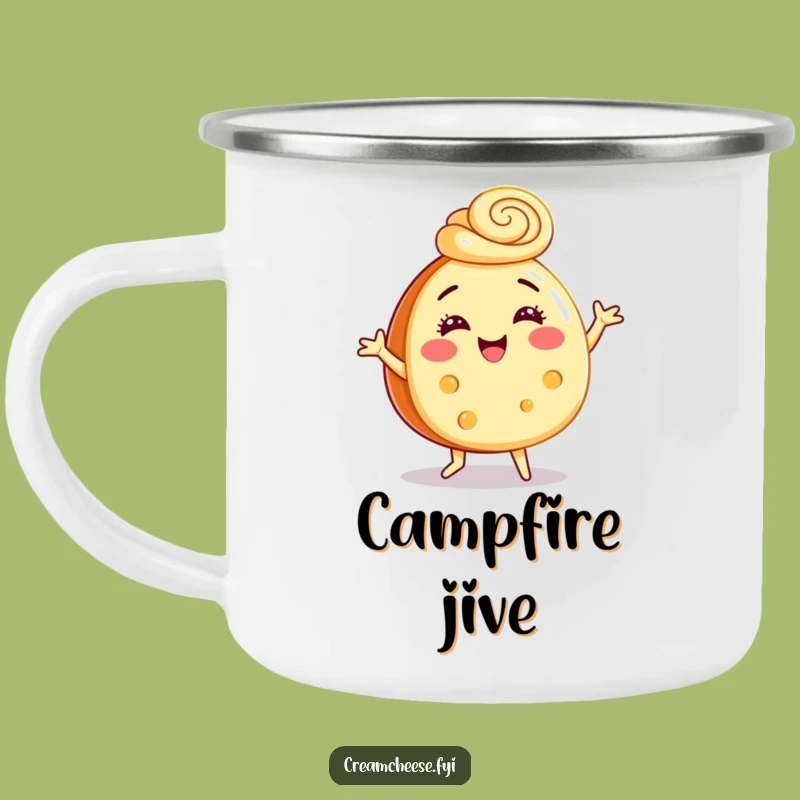 Funny Cream Cheese Dance Camping Mug - Hilarious Festive Outdoor Gift