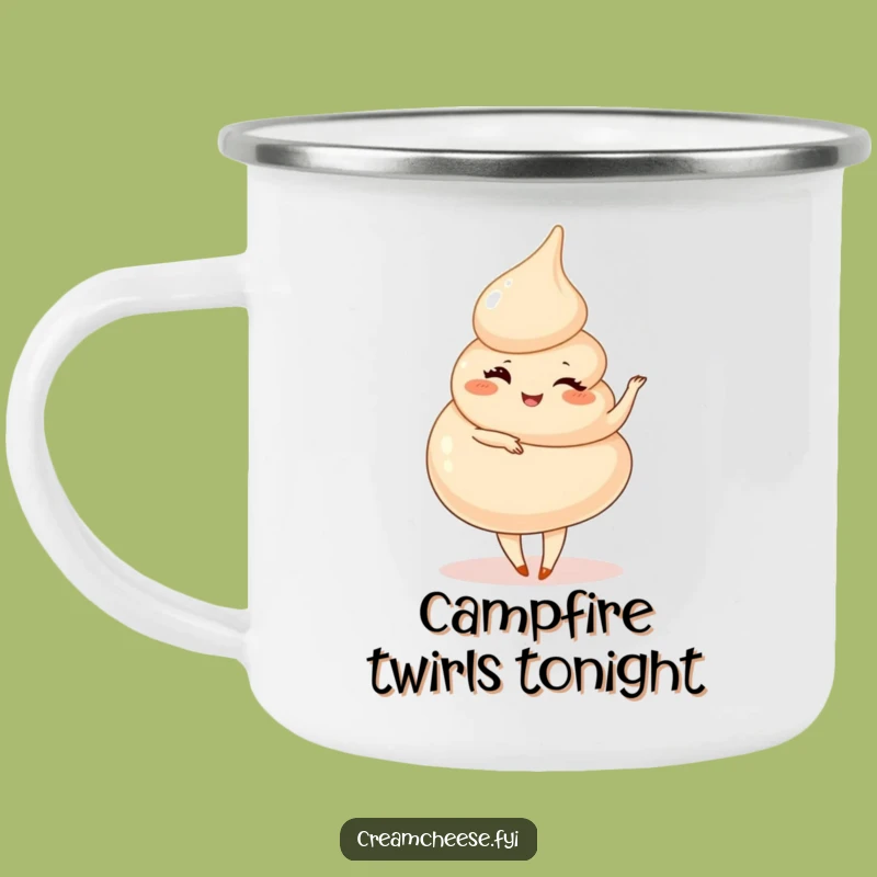Funny Cream Cheese Swirl Pirouette Camping Mug - Playful Outdoor Design, Gift