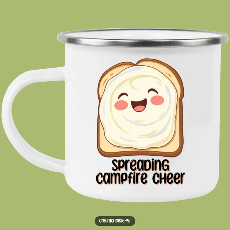 Funny Cream Cheese Smear Camping Mug: Joyful Toast Spread, Outdoor Hilarious Drinkware Gift