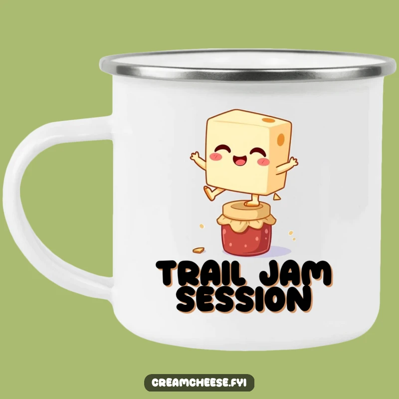 Funny Cream Cheese Jam Leap Camping Mug: Outdoor Giggling Mug Gift