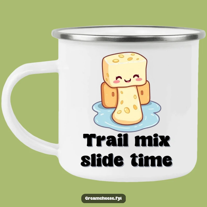 Funny Cream Cheese Waterslide Camping Mug: Adventure Fuel with Cheesy Humor