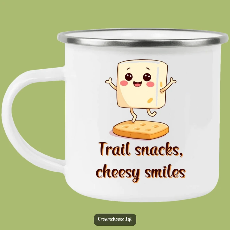 Funny Cream Cheese Camping Mug: Breakfast Fuel for Outdoor Adventures