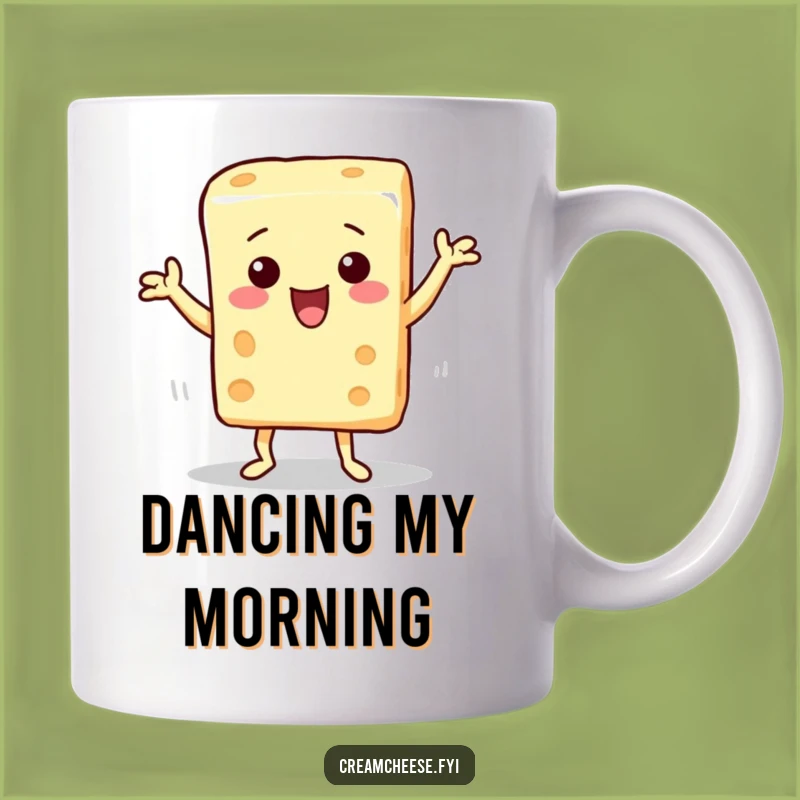 Funny Cream Cheese Mug: Dancing Dairy Delight, Hilarious Funny Gift for Foodies