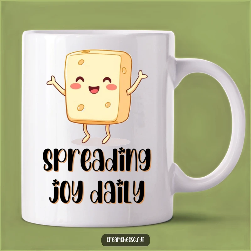 Funny Cream Cheese Mug: Dancing Dairy Delight, Perfect Funny Gift for Foodies!