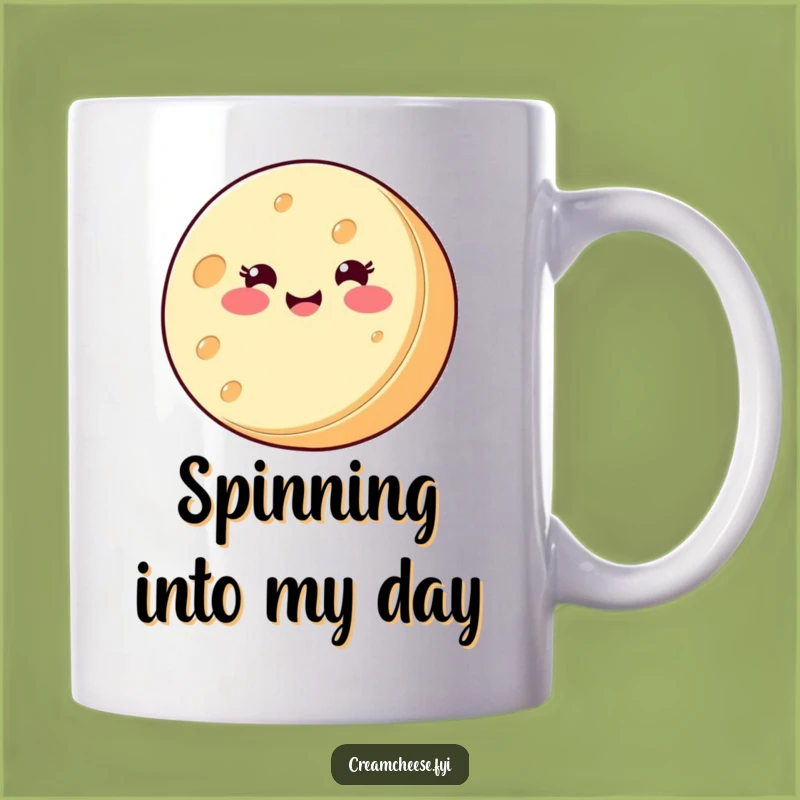 Funny Cream Cheese Mug: Spinning Delight, Perfect Funny Gift for Bagel Lovers!