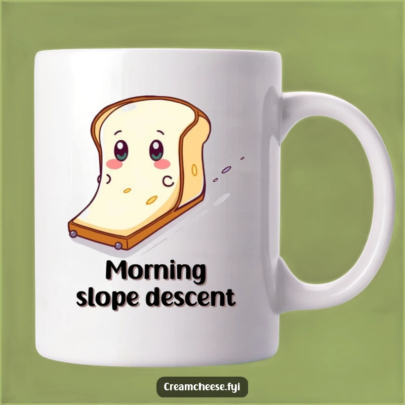 Funny Cream Cheese Toast Slide Mug - Eager Adventure Gift for Breakfast Lovers