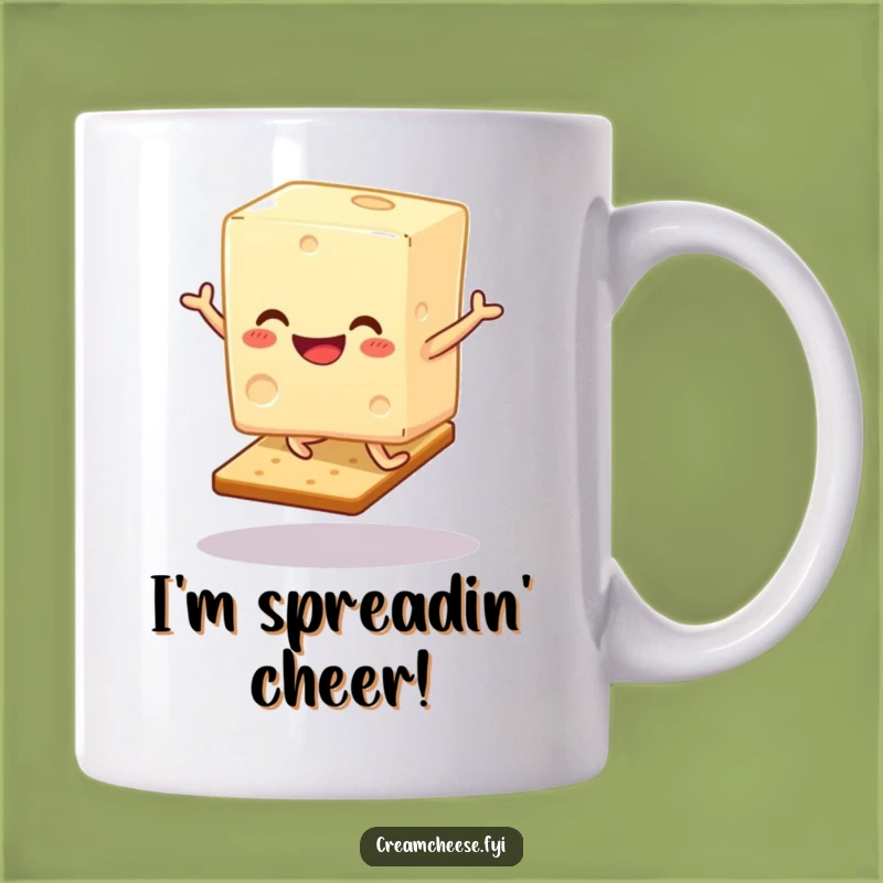Funny Smiling Cream Cheese Hop Mug - Deliciously Joyful Gift for Cheese Lovers