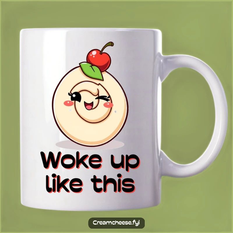 Funny Winking Cream Cheese Mug - Playful Swirl Character Funny Gift