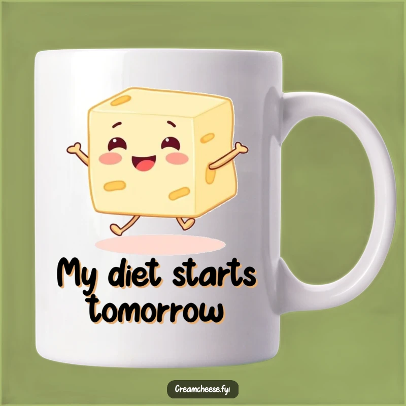 Funny Skipping Cream Cheese Mug - Joyful Breakfast Character Funny Gift