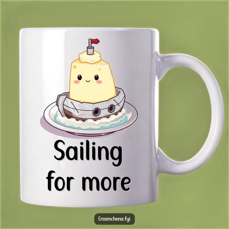 Funny Cream Cheese Tugboat Mug: Sail Across Your Morning with Humor
