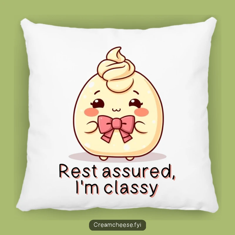 Funny Cream Cheese Bow Pillow: Cozy Comfort with a Gracious Spread