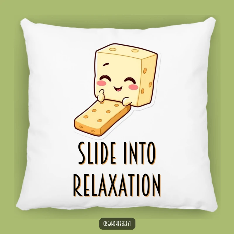 Funny Cream Cheese Cracker Slide Pillow: Cozy Comfort with Snack Charm