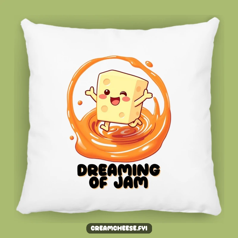 Funny Cream Cheese Jam Leap Pillow: Cozy Comfort with Breakfast Joy