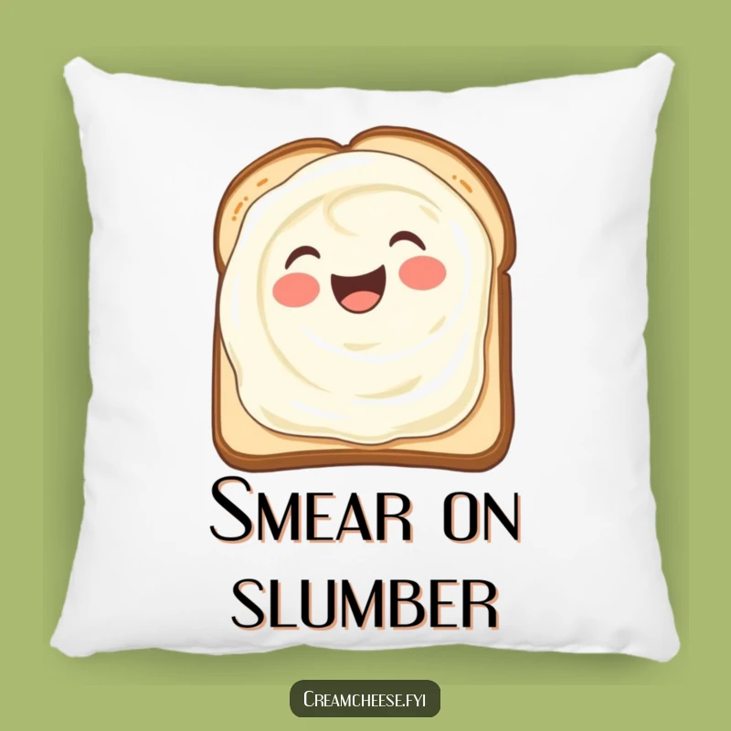 Funny Cream Cheese Smear Pillow: Joyful Toast Spread Comfort, Cozy Hilarious Decor Gift