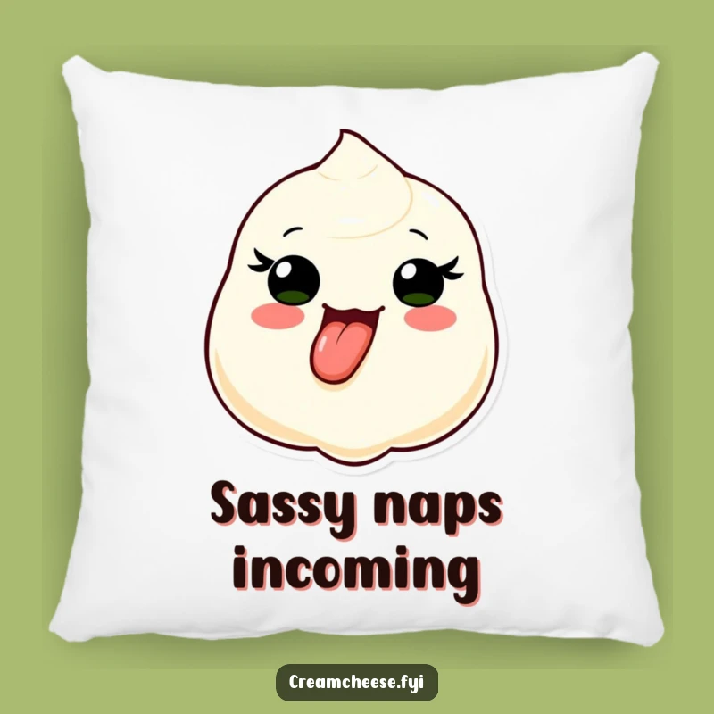 Funny Cream Cheese Tongue Out Pillow: Playful Dollop Comfort Funny Gift