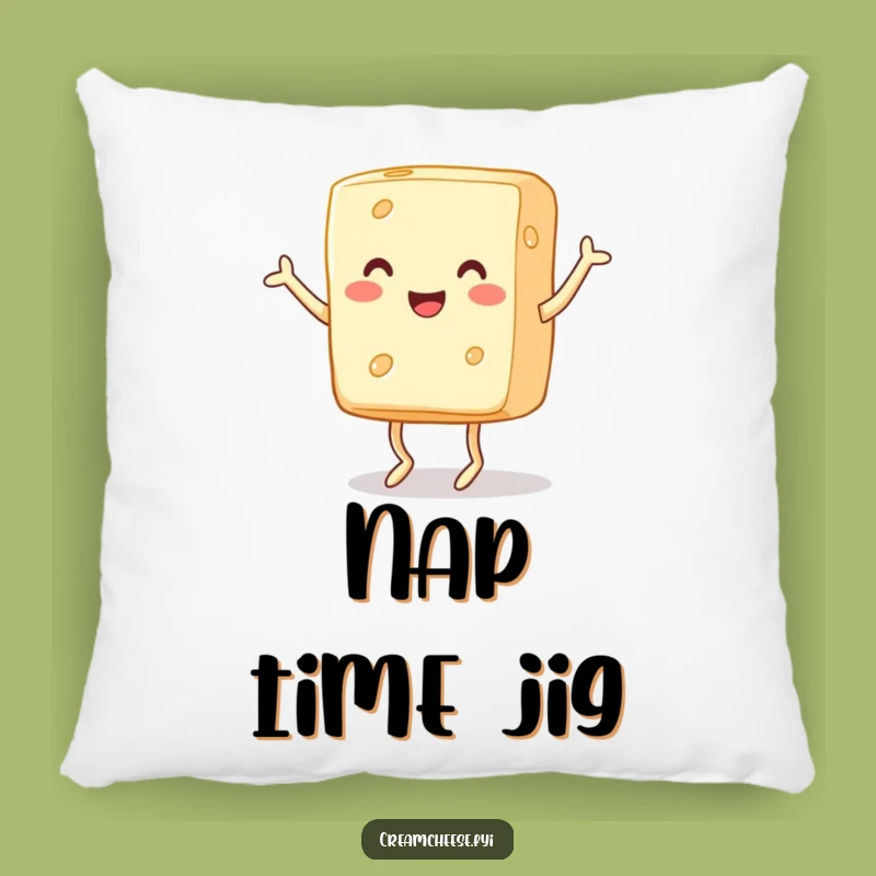 Funny Cream Cheese Pillow: Cozy Cushion with Dancing Dairy, Adorable Funny Gift!