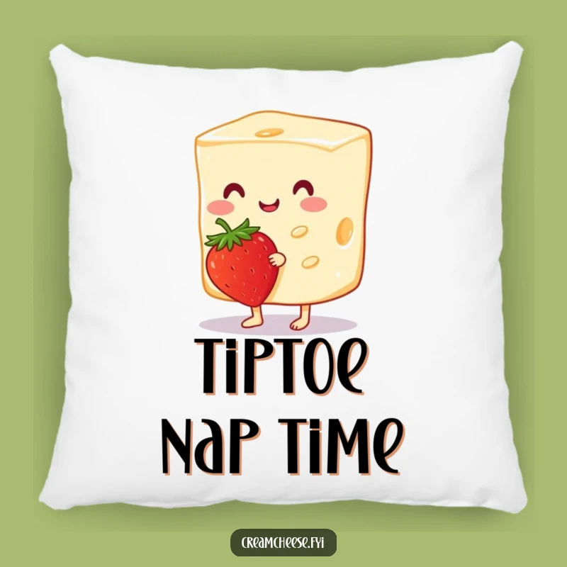 Funny Cream Cheese Strawberry Pillow: Cheerful Slice Cushion, Cozy Gift