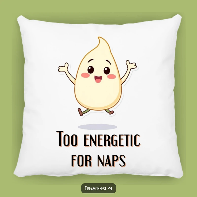Funny Cream Cheese Dollop Pillow Happy Jumping Jacks Character Comfort