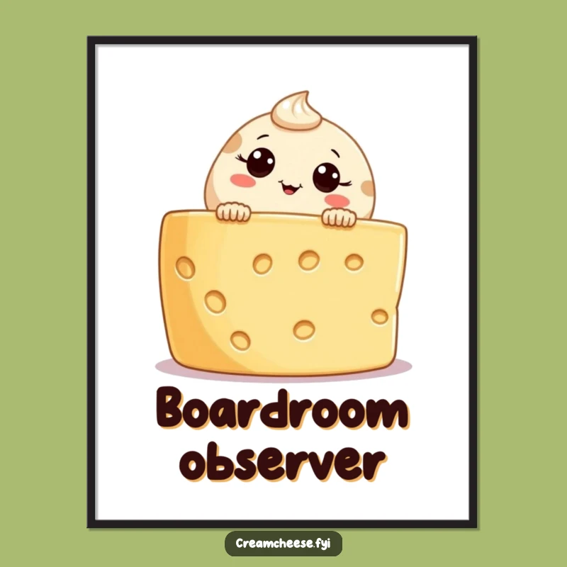 Funny Cream Cheese Digital Art: Curious Character File, Instant Download, Humorous Gift