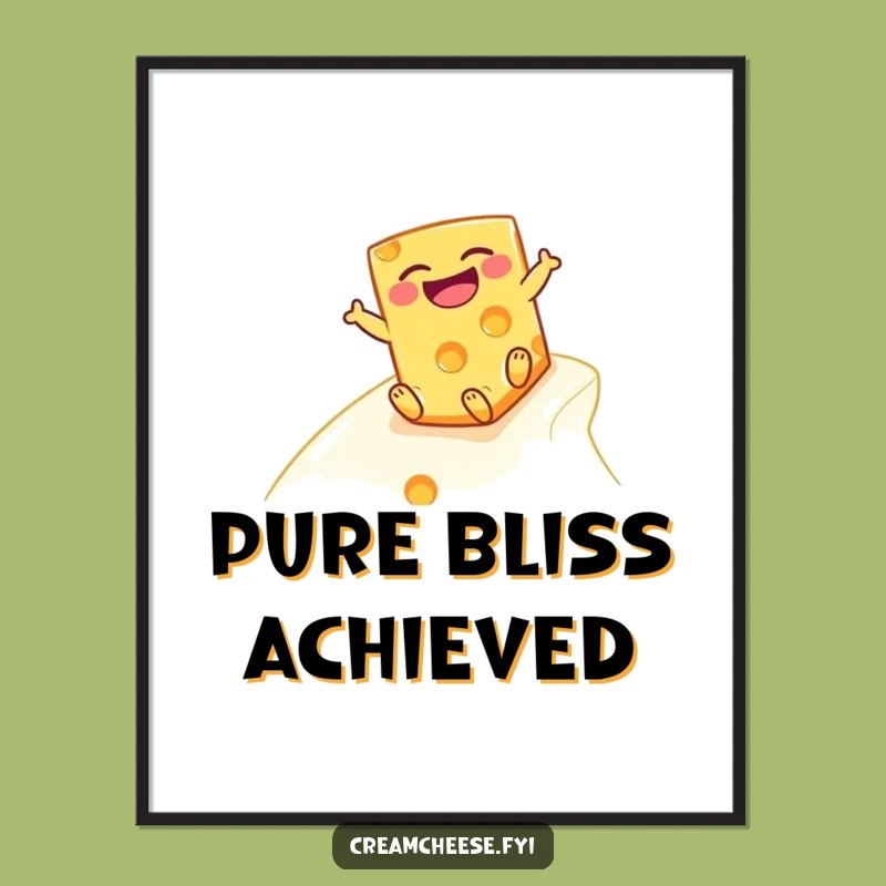 Funny Cheese Block Digital Art: Hilarious Slipping Dairy for Instant Download