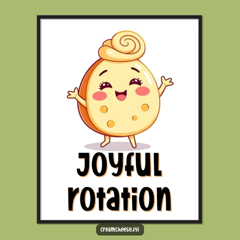 Funny Cream Cheese Dance Digital Print - Hilarious Festive Art, Instant Gift Download