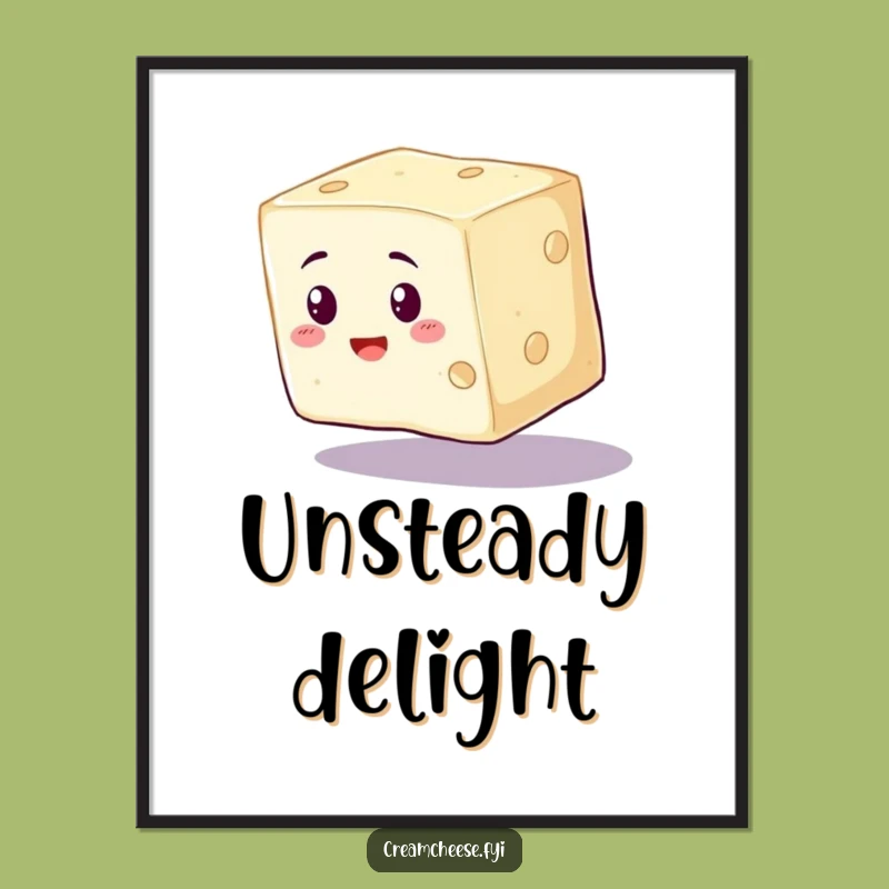 Funny Cream Cheese Digital Art - Wobbly Print for Whimsical Decor