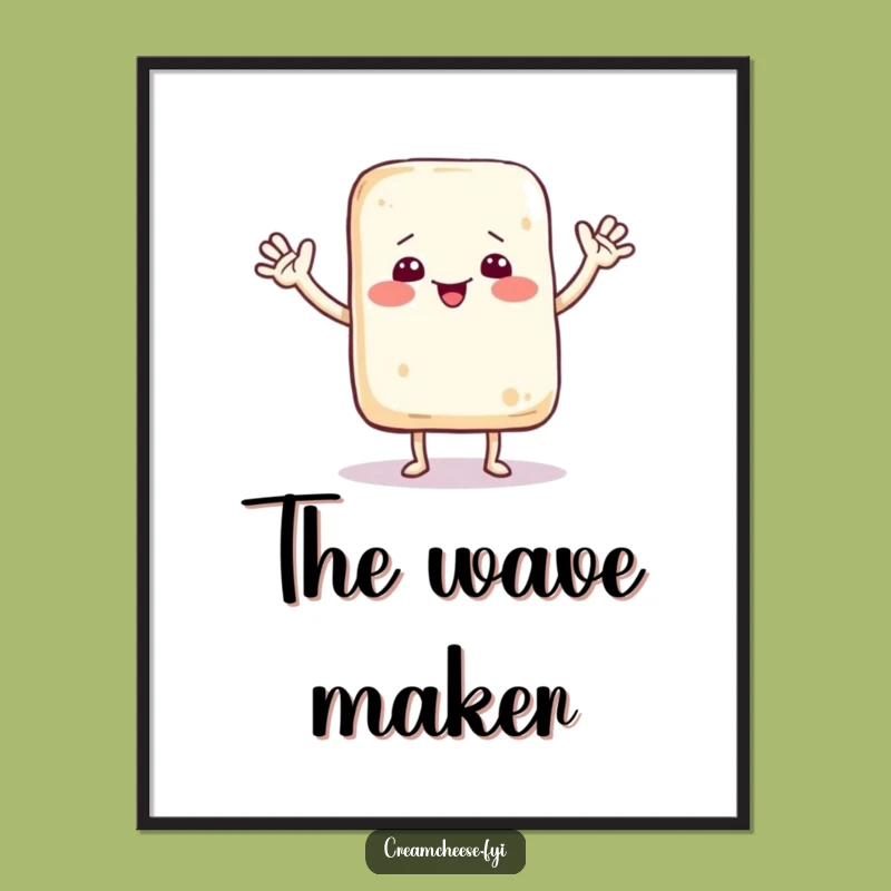 Funny Dancing Cream Cheese Bag Digital Art: Humorous Cartoon Decor