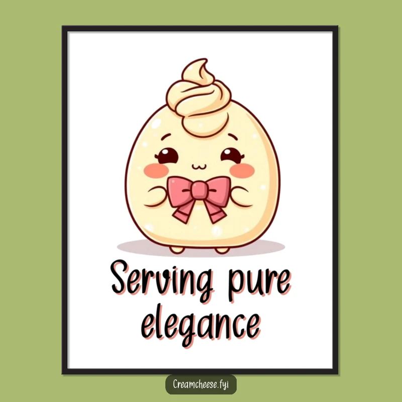 Funny Cream Cheese Bow Digital Art: Gracious Spread for Your Walls