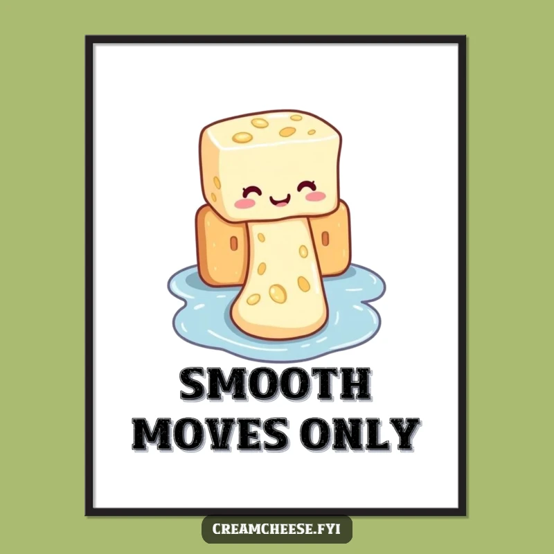 Funny Cream Cheese Waterslide Digital Art: Instant Cheesy Humor for Your Walls