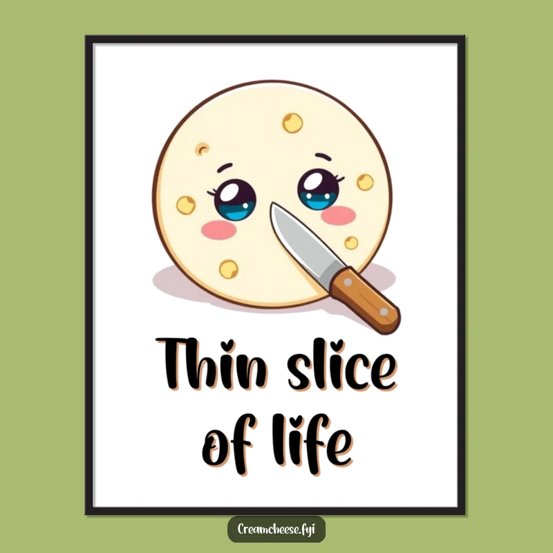 Funny Cream Cheese Slice Digital Art: Instant Humor for Your Space