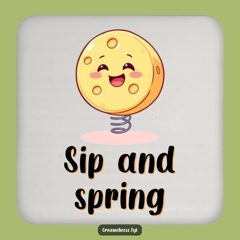 Funny Bouncing Cheese Coaster: Hilarious Protection for Tables, Perfect Gift