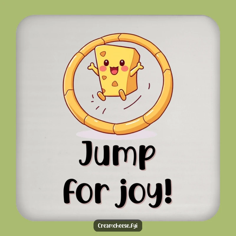 Funny Cheese Wedge Coaster: Protect Surfaces With Breadstick Hoop, Snack Humor Decor!