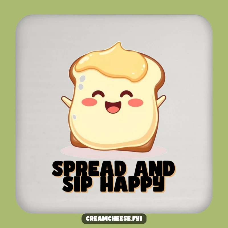 Funny Cream Cheese Blob Coaster: Spread Smiles with Every Drink