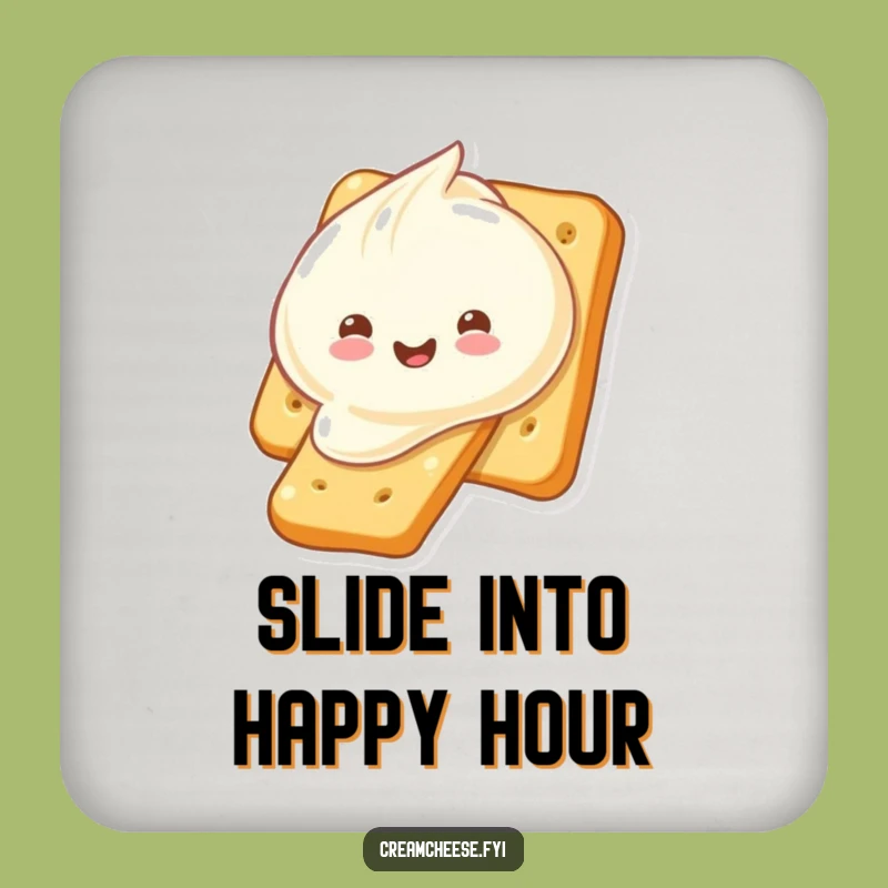 Funny Cream Cheese Cracker Coaster Set: Protect Surfaces with this Hilarious Snack Decor