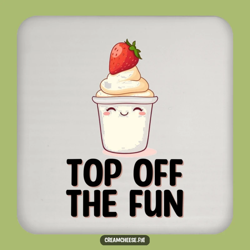 Funny Giggling Cream Cheese Coasters: Protect Surfaces with Fruity Charm