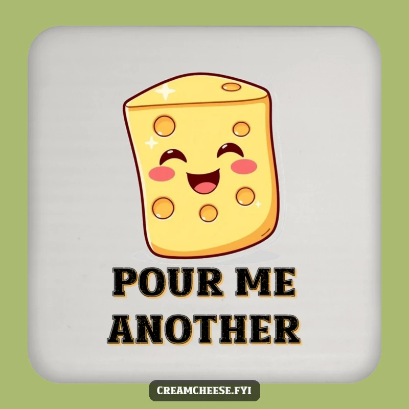 Funny Cheesy Wink Coaster - Protect Surfaces with Humorous Dairy Art