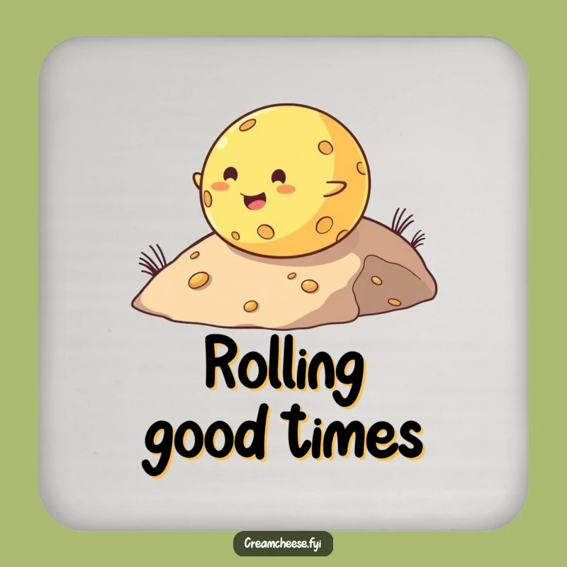 Funny Cheese Ball Coaster: Protect Surfaces With Chubby Roller, Cheesey Humor Decor!