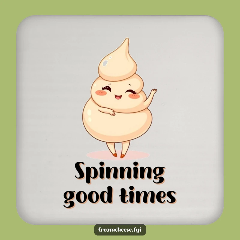 Funny Cream Cheese Swirl Pirouette Drink Coaster - Playful Protection, Gift
