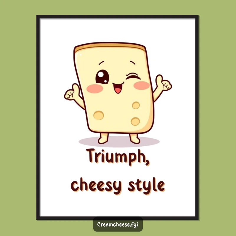Funny Cream Cheese Poster - Whimsical Art Gift for Foodies