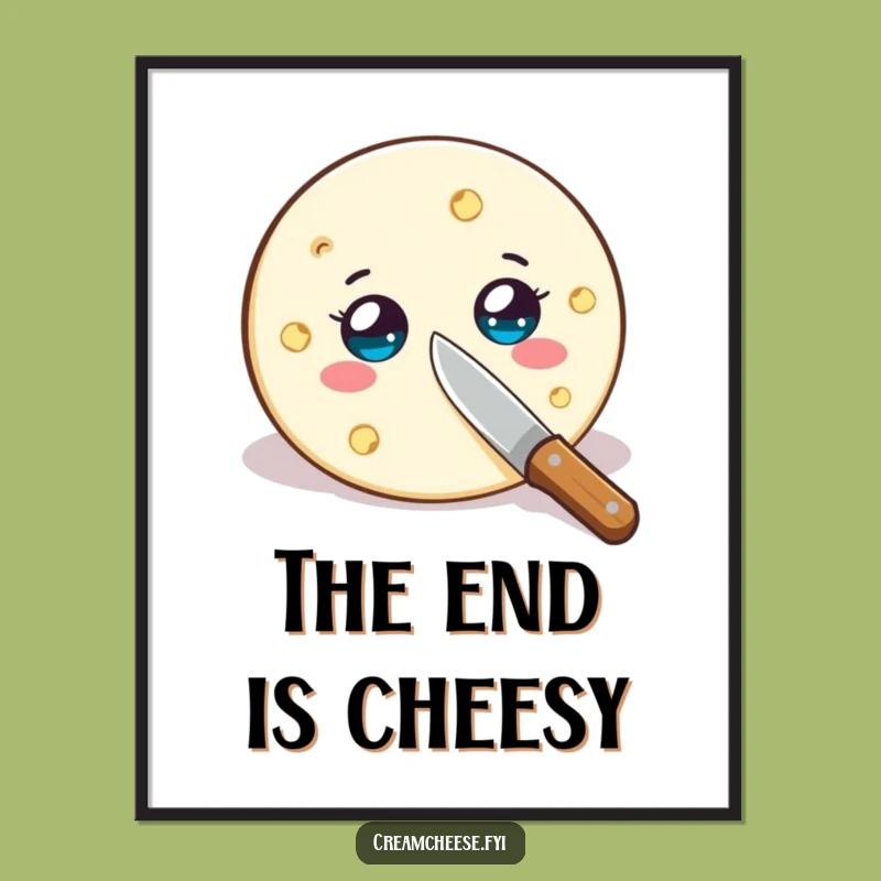 Funny Cream Cheese Slice Poster: Hilarious Dairy Art for Your Walls