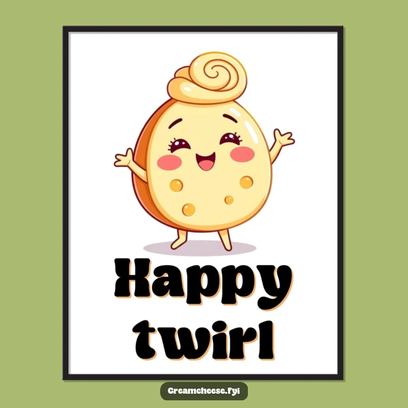 Funny Cream Cheese Dance Art Poster - Hilarious Festive Decor, Vibrant Gift Idea