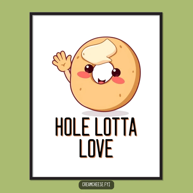 Funny Bagel Wave Poster - Cheerful Breakfast Art Funny Gift