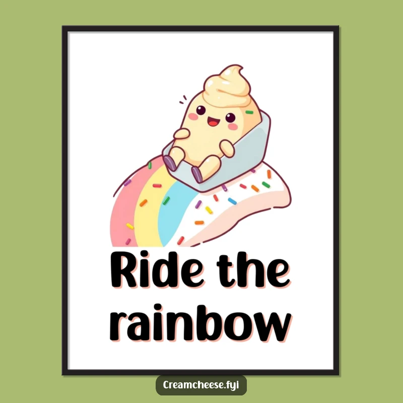 Funny Cream Cheese Sprinkle Poster - Joyful Art for Dessert Lover's Decor