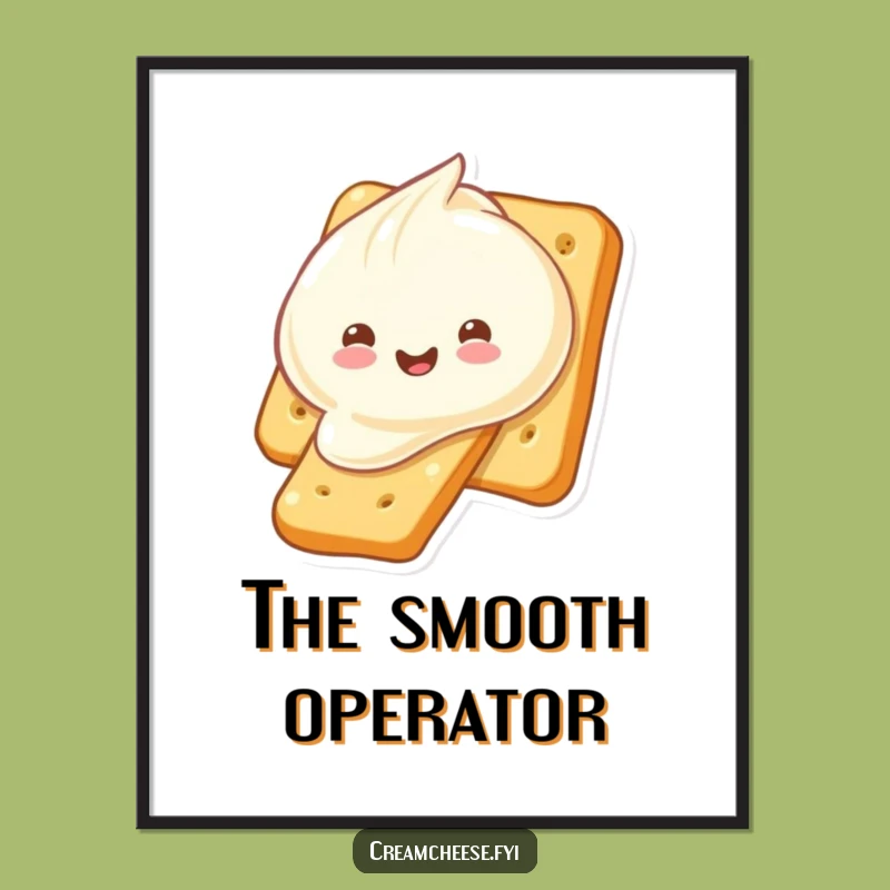 Funny Cream Cheese Cracker Poster: Decorate Your Space with this Hilarious Snack Art